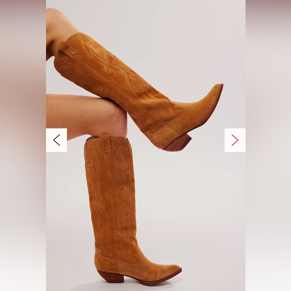Jeffrey Campbell Tan Suede Knee-High Boots - Picture 3 of 6